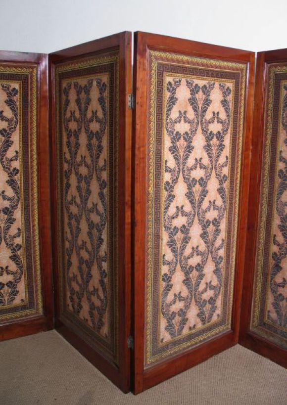 Italian Directiore Walnut Folding Screen