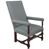 Antique French Walnut Upholstered Fauteuil