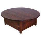 Antique 19th Century Walnut Coffee Table on Contemporary Base