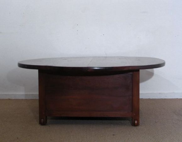 19th Century Walnut Coffee Table on Contemporary Base