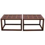 Pair of Walnut And Oak Parquetry Coffee Tables