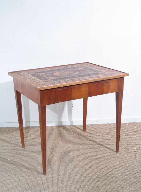 Italian Straw Marquetry Table