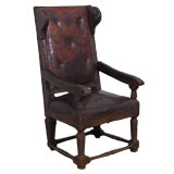 Oak and Leather Fauteuil