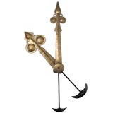A Pair of Gilded Metal and Weighted Clock Arms Antique A Pair of Gilded Metal and Weighted Clock Arms