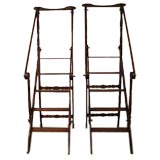 A Pair of Stained Oak Library Ladders in the Style of Jansen