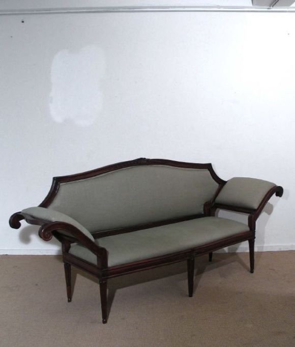 A Venetian Walnut Canape Fitted with A Removable Back to Convert to a Chaise. Italian, Circa 1760