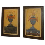 Pair of Framed and Painted Italian Naive Panels