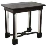 A Small Stained  Oak Console with Twin Colonette Supports