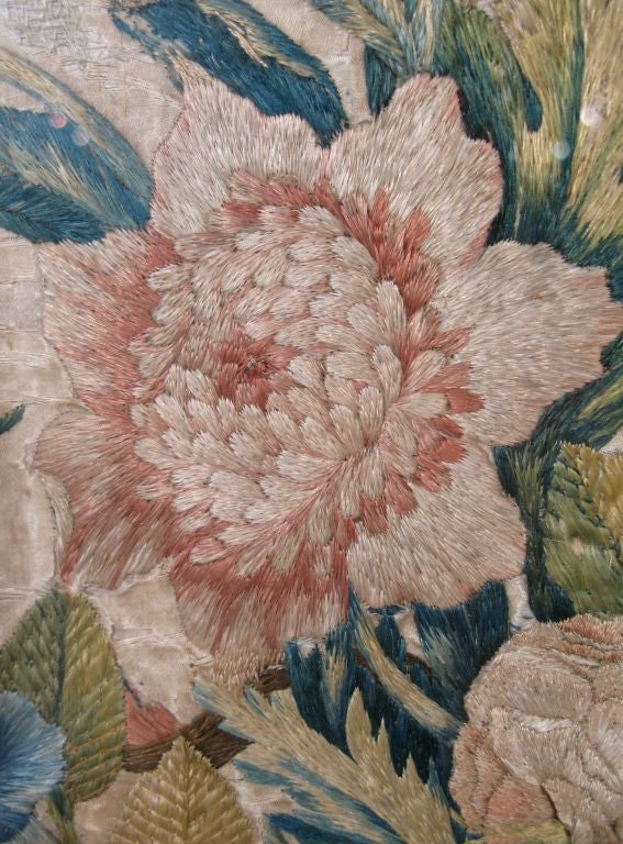 17th Century French Embroidery on Silk 2