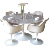 Vintage Eero Saarinen "Tulip" Table and Four Chairs