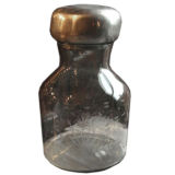 Vintage engraved glass jar