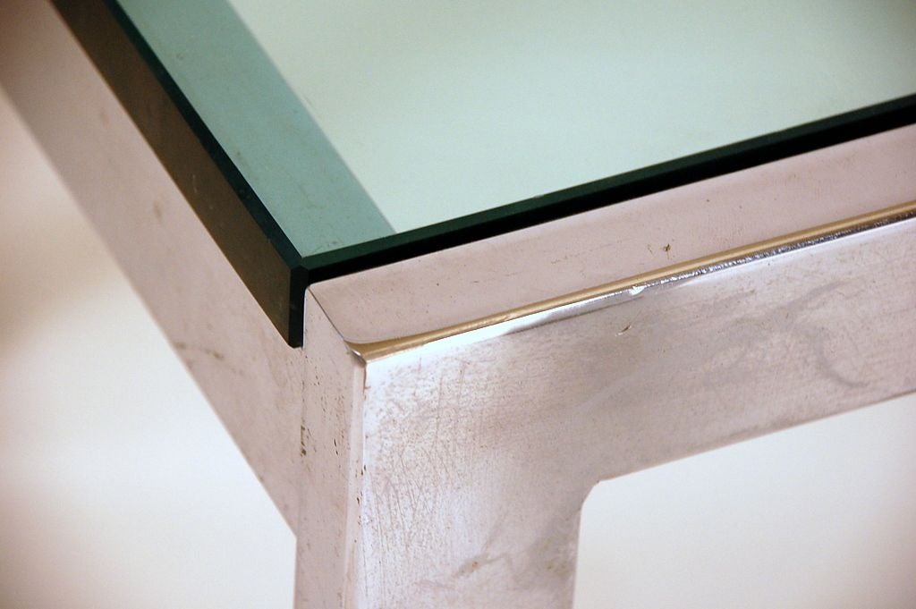 chrome glass side table
