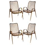Set of 4 composite armchairs in the style of Marcel Wanders