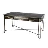 Large metal desk in the style of Jean Royere