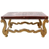 Low Table w/Embossed Leather (Naval Motif) or bench