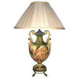 Vintage Italian Majolica Lamp - Angelica e Medoro(V.Rossi)(GMD#1768)