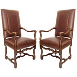 Pair 19th C. LXIII Style Arm Chairs