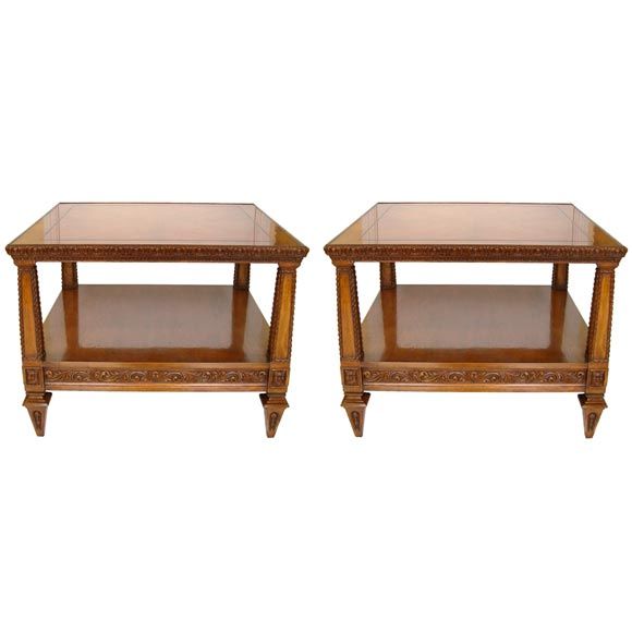 Pair Neo-Classic Style Lamp Tables (GMD#1258) For Sale