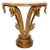 Carved Giltwood Acanthus Leaf Console