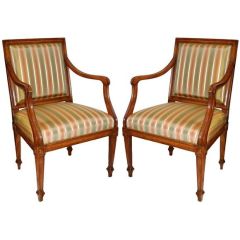 Pair - Italian Neo-Classic Style Arm Chairs (GMD#1532)