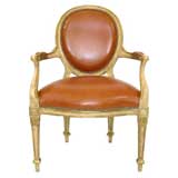 Italian LXVI Style Leather Arm Chair