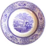19th C. Porcelain C.Gustafsberg Purple Transfer Plate (GMD#1309)
