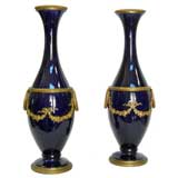 Pair French Sevre Style Porcelain Lamp Bases (GMD#1327)