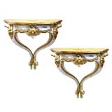 Pair Italian Baroque Style Hanging Wall Consoles