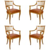 Set of 4 Biedermeier Style Arm Chairs
