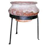 Kashmir Terra Cotta Cachepot on Iron Stand (GMD#1328)