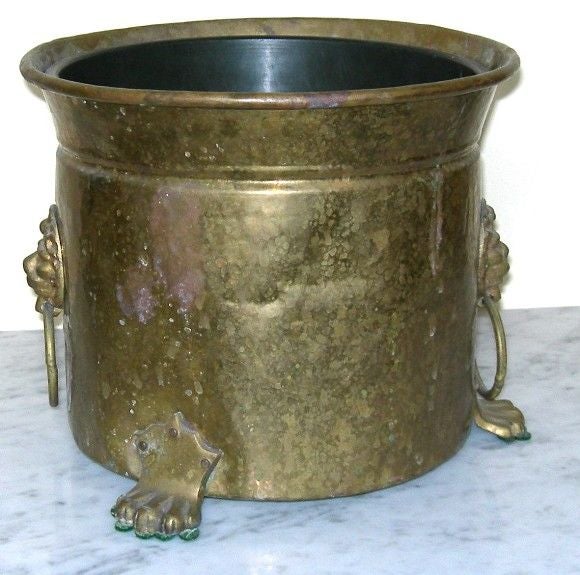 Brass Paw Footed Cachepot/Coal Pot (GMD#1389) 1