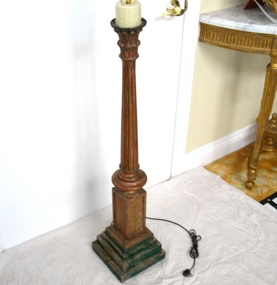 19th C. Italian Tall Candlestick Lamp (GMD#1901) For Sale 1