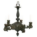 19th C. Empire Bronze Candle Chandelier