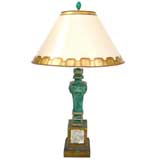 Italian Painted, Gilded 
Mirrored Lamp