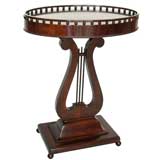 Oval Mahogany Lyre Shaped Side Table (GMD#1923)