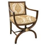 Directoire Style Carved Walnut Arm Chair (GMD#1453)