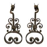 Pair 19th C. Dragon Head Andirons (GMD#2000)
