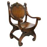 Italian Savonarola Style Arm Chair