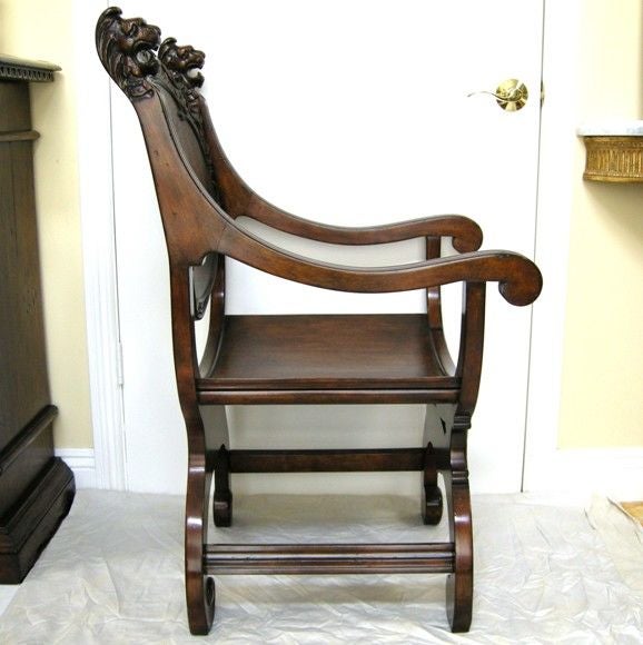 Italian Savonarola Style Arm Chair 4