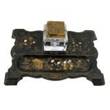 19th C. Chinoiserie Pen Holder & Inkwell (GMD#2028)