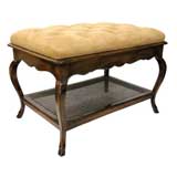 LXV Style Walnut & Suede Bench/Coffee Table (GMD#2037)
