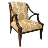 Regency Style Mahogany & Cut Velvet Arm Chair (GMD#2038)