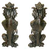 Pair 19th C. Griffin Form Andirons (GMD#2040)