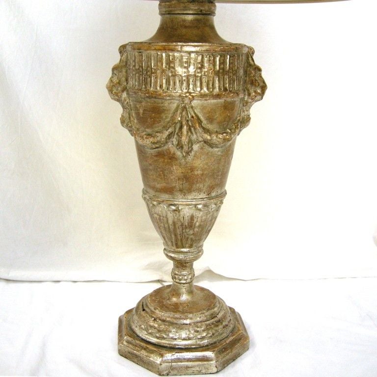 Silver Giltwood Urn Form Lamp (GMD#2077)