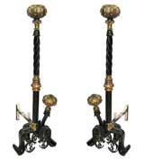 Pair Large 19th C. Renaissance Style Andirons (GMD#2101)