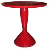 RED  LACQUER ROUND TABLE