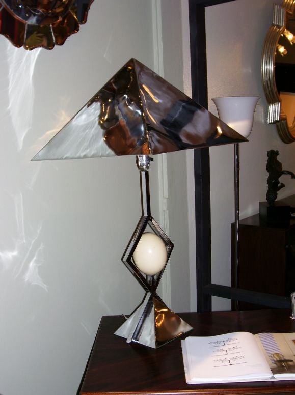 PAIR OF CHROME LAMPS