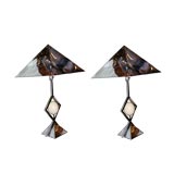 PAIR OF CHROME LAMPS