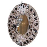 OVAL SHELL ENCRUSTED MIRROR