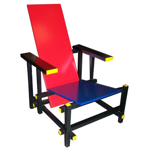 RED AND BLUE CHAIR BY GERRIT RIETVELD at 1stDibs
